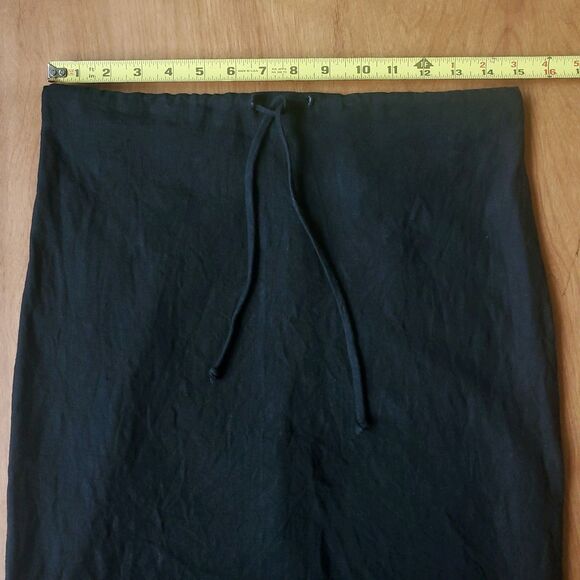 VTG Pencil Skirt Size 4 Black Linen Blend 30" x 36" Long Slit Lagenlook Lagom - Picture 9 of 14